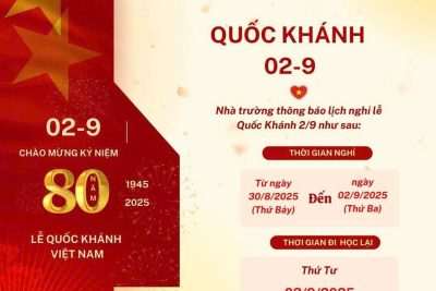 Thông báo nghỉ lễ Quốc Khánh 02/09/2025